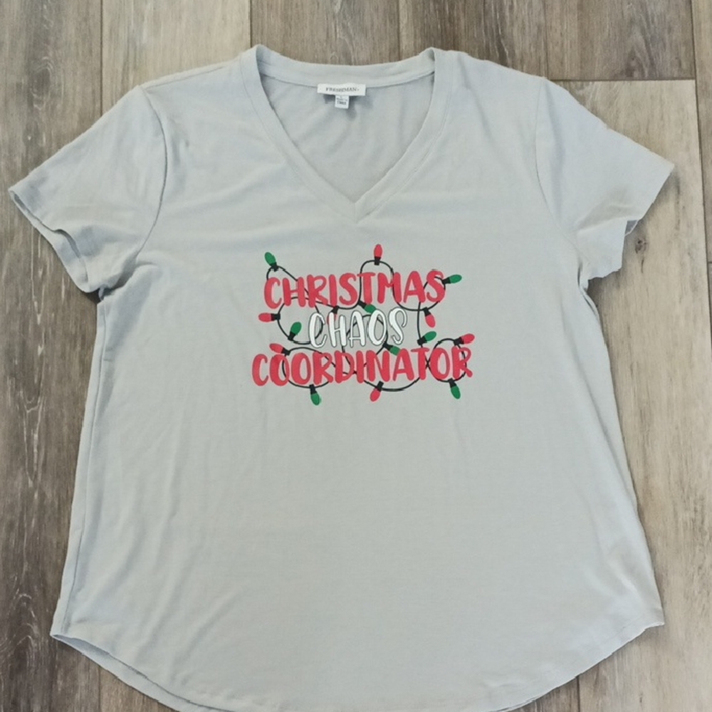 Light Gray Christmas Chaos Coordinator Tee